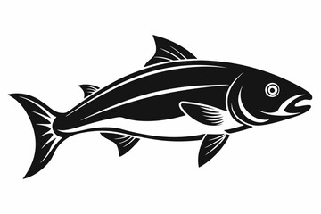 salmon silhouette line art vector illustration with a white background