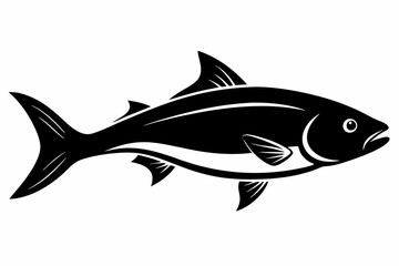 salmon silhouette line art vector illustration with a white background