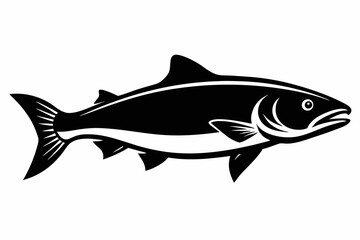 salmon silhouette line art vector illustration with a white background