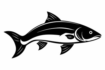 salmon silhouette line art vector illustration with a white background