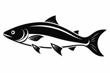 salmon silhouette line art vector illustration with a white background