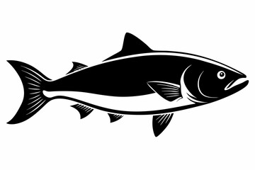 salmon silhouette line art vector illustration with a white background