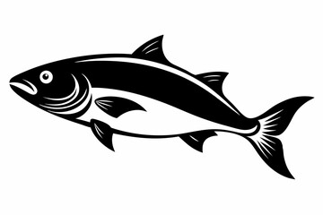 salmon silhouette line art vector illustration with a white background