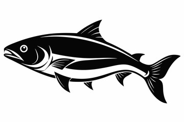 salmon silhouette line art vector illustration with a white background