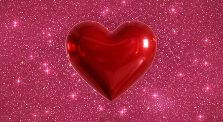 Obraz premium Crimson Stardust Heart AI Generated