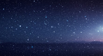 Starry Night Sky with Glimmering Lights and Deep Blue Hues