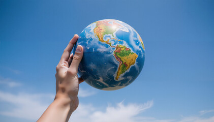 Person holding the Earth, symbolizing global health awareness  