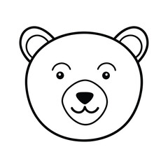 bear head on white background