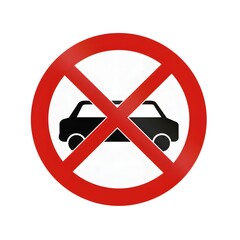 No parking sign with red circle and car symbol