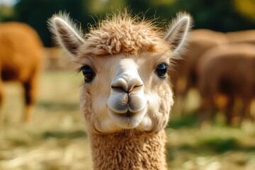 Obraz premium Close-up of an alpaca's face