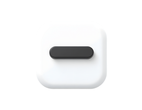 Minimalistic Black and White Button on White Background with Clean Design Aesthetic