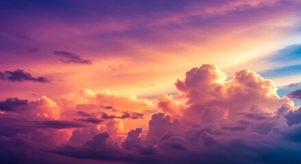 Fototapeta premium Dramatic Sky with Colorful Clouds at Sunset or Sunrise