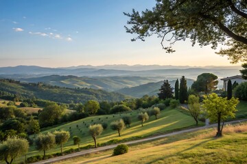 Obraz premium mountain landscape with blue sky and clouds