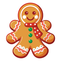 Christmas gingerbread cookies  isolated on white background