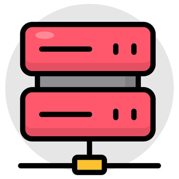 A flat design icon of server network 