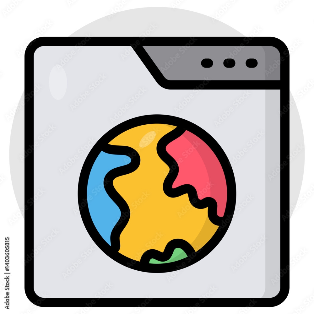 Wall mural flat design icon of web browser