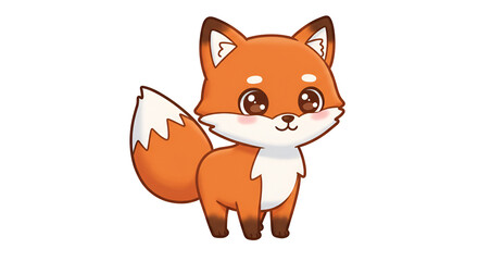 Obraz premium Cute Fox Standing – No Background