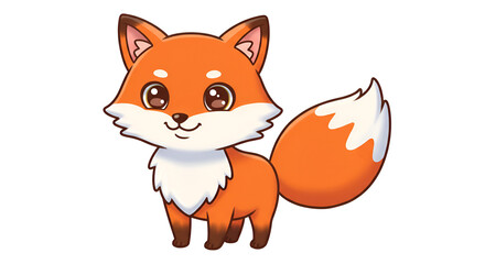 Obraz premium Cute Fox Standing – No Background