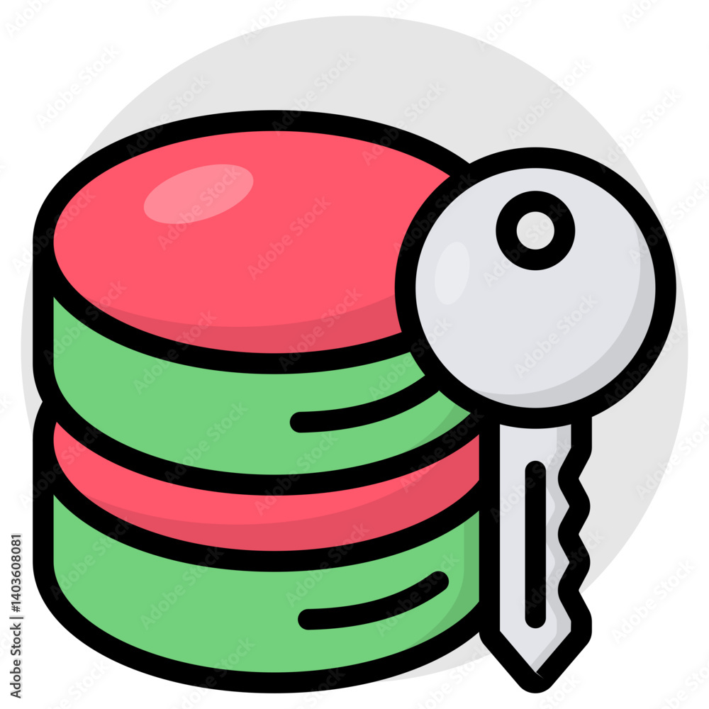 Wall mural an icon design of database access