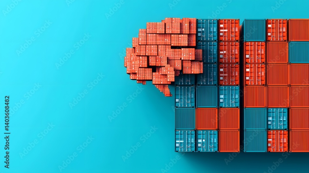Poster digital logistics brain analyzing millions of global trade transactions in real time providing intel