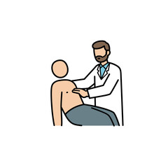 Fototapeta premium Medical Examination: Doctor conducting a thorough check-up on a patient. 