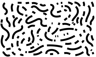 Seamless Abstract Black Curved Lines Pattern on White Background – Minimalist Modern Geometric Design for Wallpaper, Textile, and Branding Projects