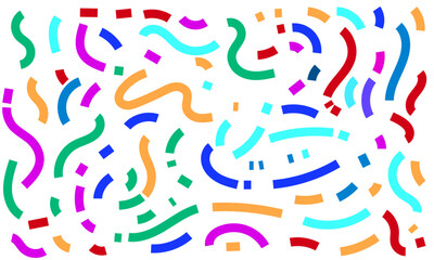 Colorful Abstract Curved Lines and Shapes Pattern – Vibrant Seamless Background for Kids, Party Decor, and Creative Design Projects