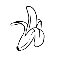 line art illustration of a banana