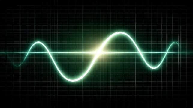 Bright Sine Wave on Dark Grid
