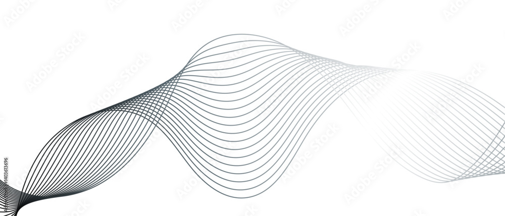 Aufkleber wavy business curve lines on transparent background. abstract ocean wave line background. wave swirl