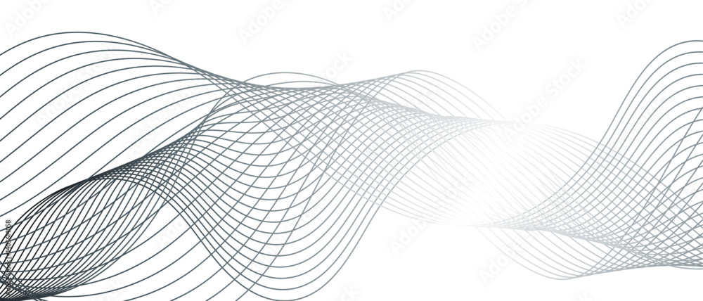 Poster wavy business curve lines on transparent background. abstract ocean wave line background. wave swirl