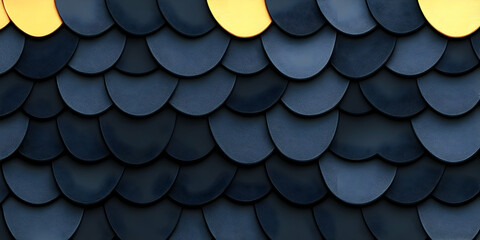 Metallic Scallop Pattern with Warm and Cool Reflections in Blue and Gold Tones a Seamless and Dynamic Texture Background Design