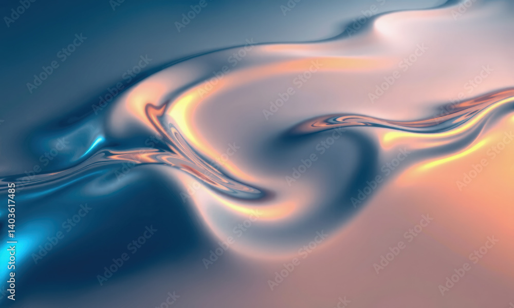 Poster mesmerizing abstract image featuring smooth, flowing shapes with blend of soft colors, creating sens