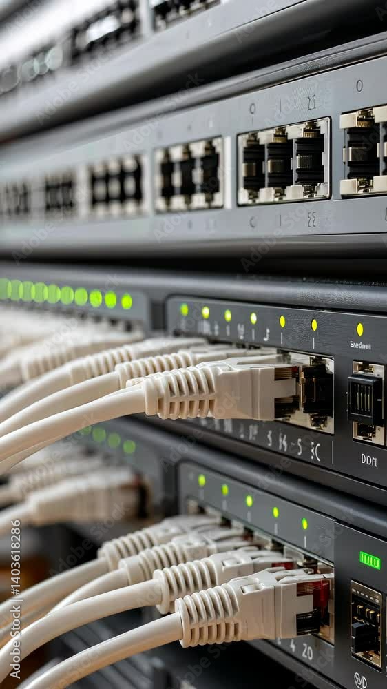 Poster delving into the fascinating realm of network connectivity within a server room, where cutting-edge 