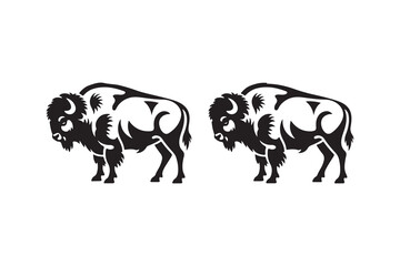 Tribal Bison Silhouette Design for Logos or Decorations
