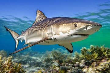 Fototapeta premium Tiger Shark in Coral Reef