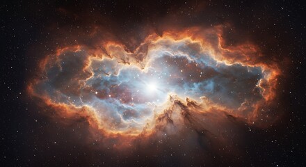 Fototapeta premium Glow in Space Nebula with Stars and Colorful Cosmic Cloud