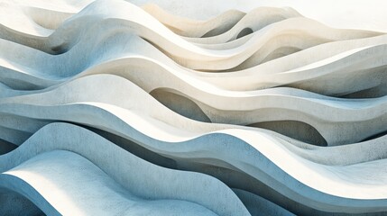 Abstract wavy background texture design white and blue color modern art illustration wallpaper pattern design