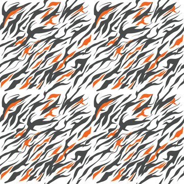 Seamless pattern with tiger stripes. Abstract animal print.