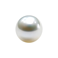 Obraz premium white pearl isolated on transparent background cutout , generative ai