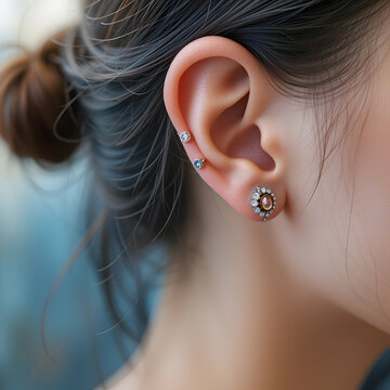 Silver Skull Earring, Ear Piercing, Jewelry