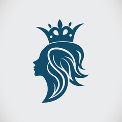 Elegant Queen Silhouette Logo Royal Beauty and Grace