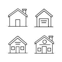 Black Home Vector Icons.