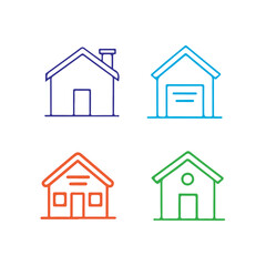 Black Home Vector Icons.