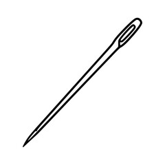 Super Simple Stroke Line Art of Suturing Needle Illustration - Surgical Stitching Tool