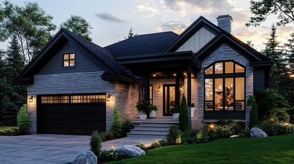 Charming country style kitchen with serene garden outlook high resolution picture
