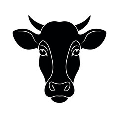 cow face silhouette on a white background