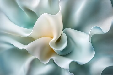 Elegant flowing fabric in soft pastel colors showcasing intricate folds and textures, perfect for fashion design and textile backgrounds, fabric art concept