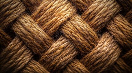 Fototapeta premium Woven texture of natural fibers showcasing intricate patterns and warm tones for textile design inspiration and crafts concept