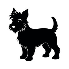 dog cute  silhouette on a white background